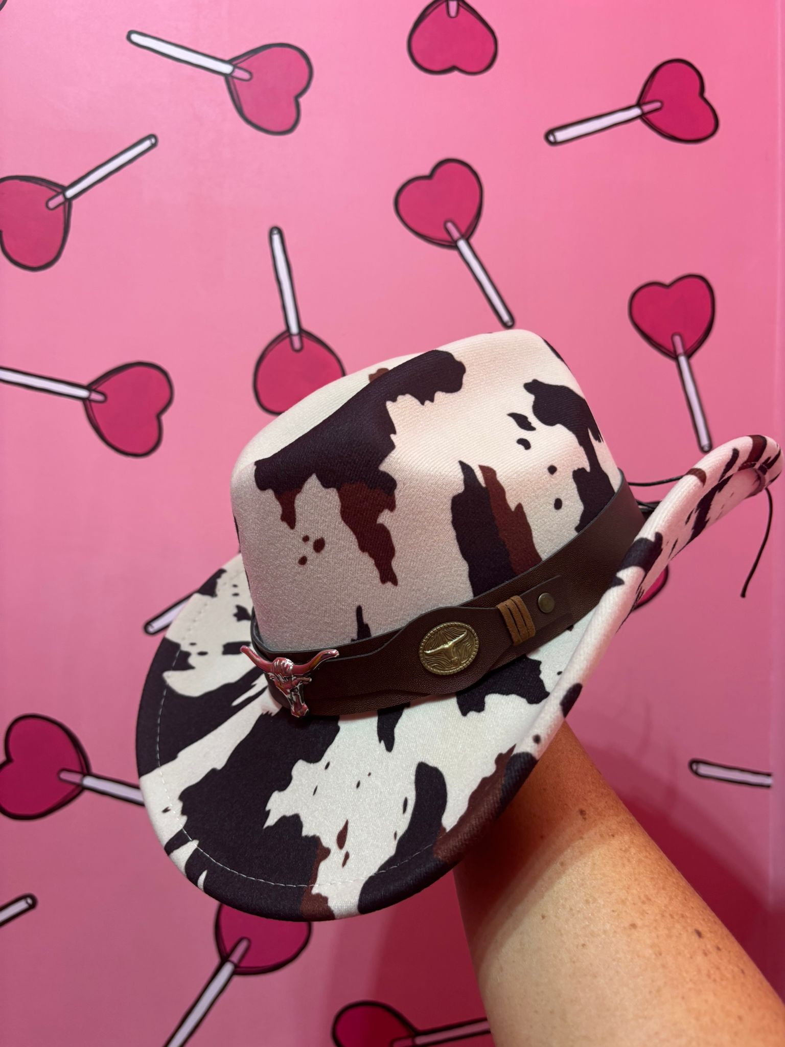 Cappello Western Cowprint