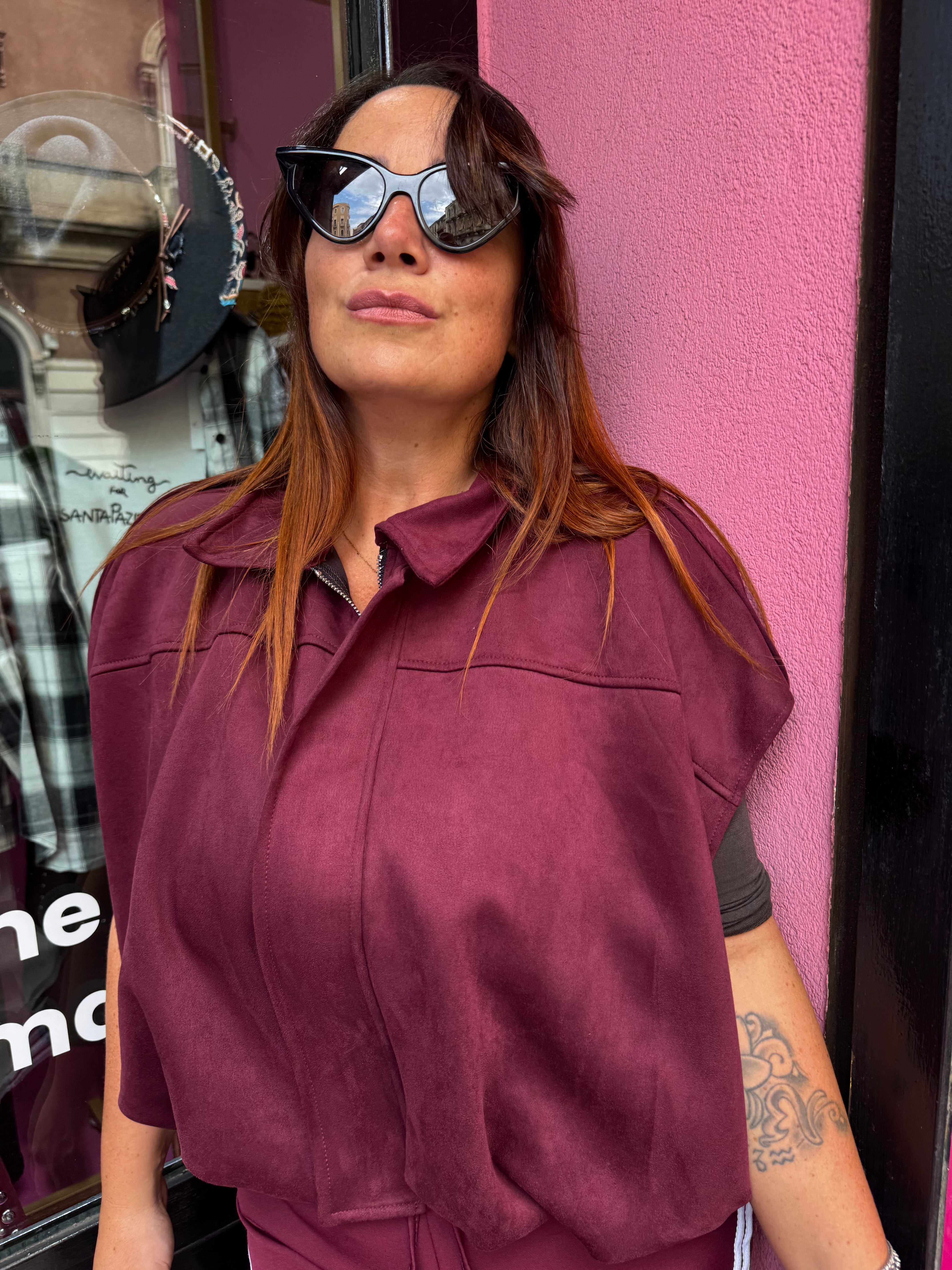 Gilet scamosciato