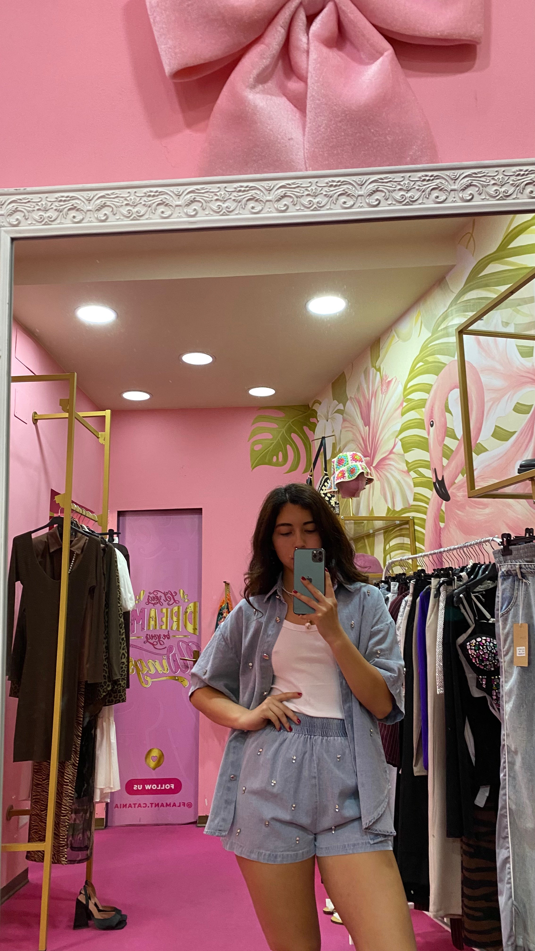 Completo strass jeans