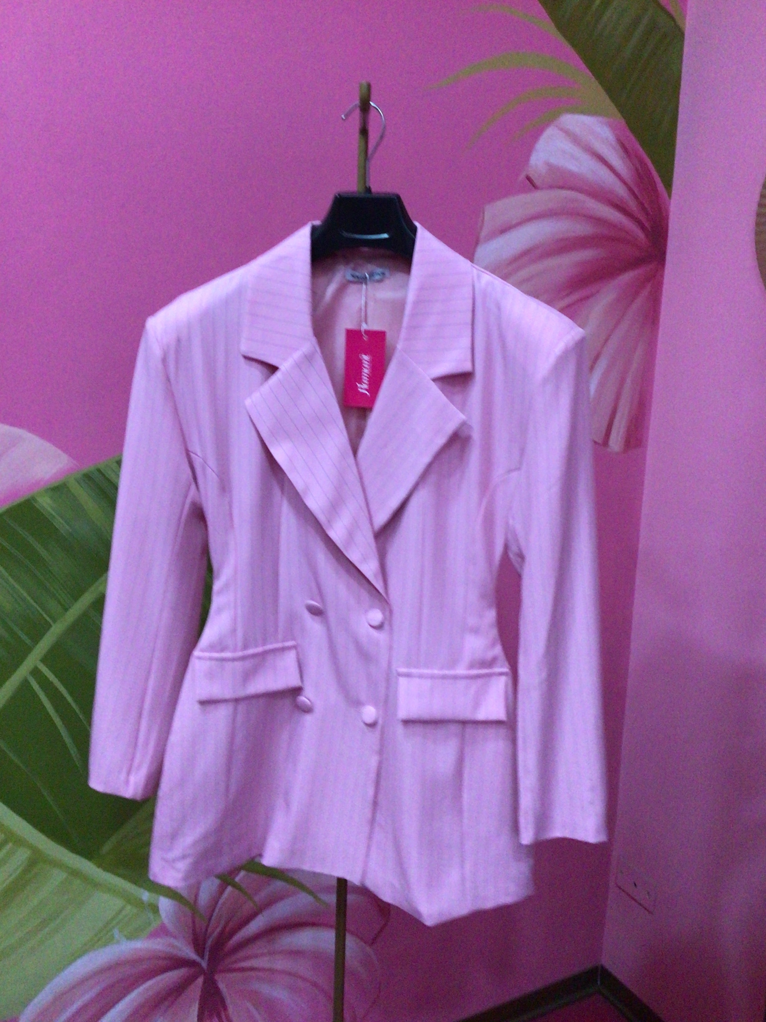 Abito blazer gessato rosa