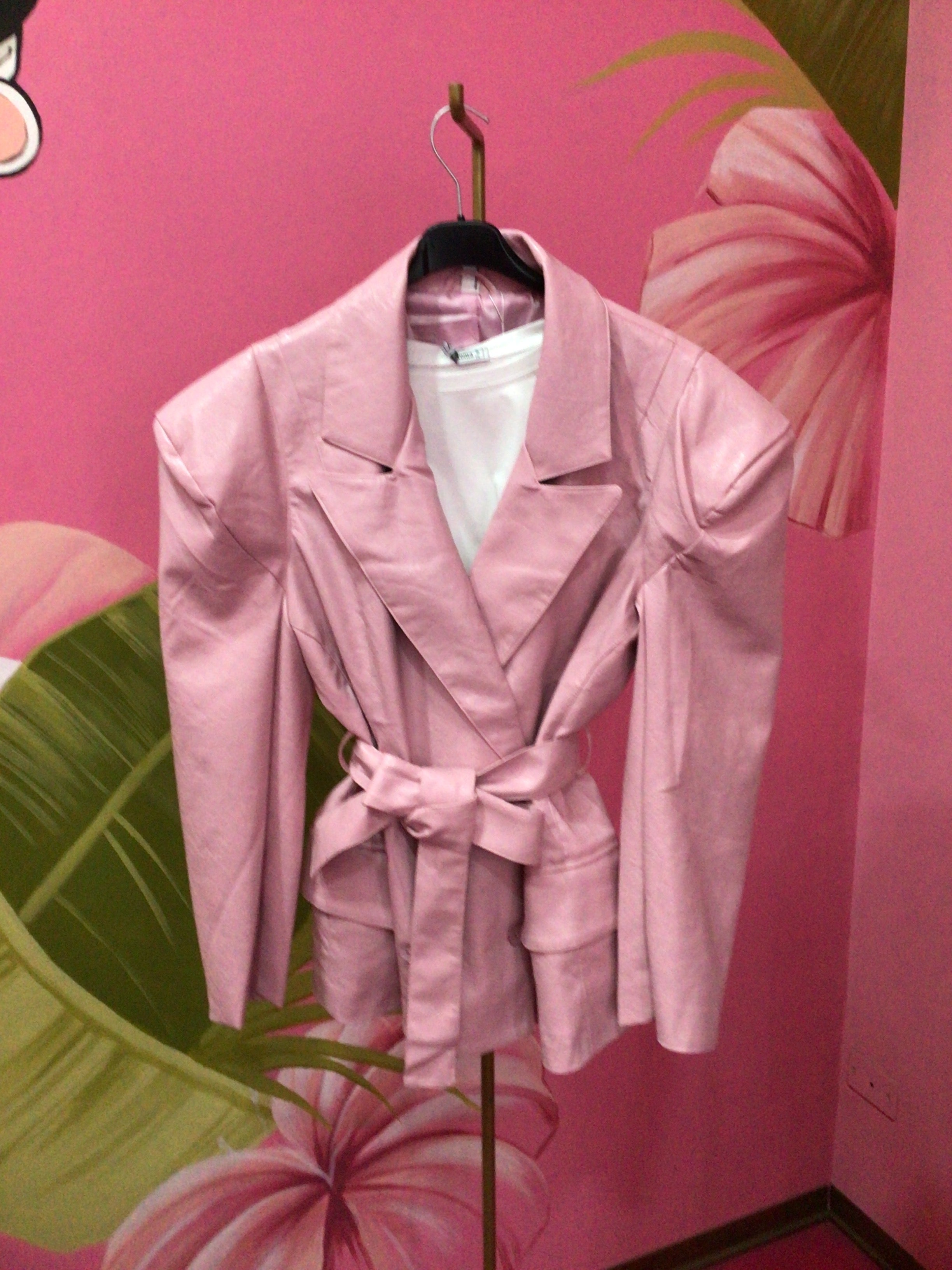 Giacca in similpelle rosa