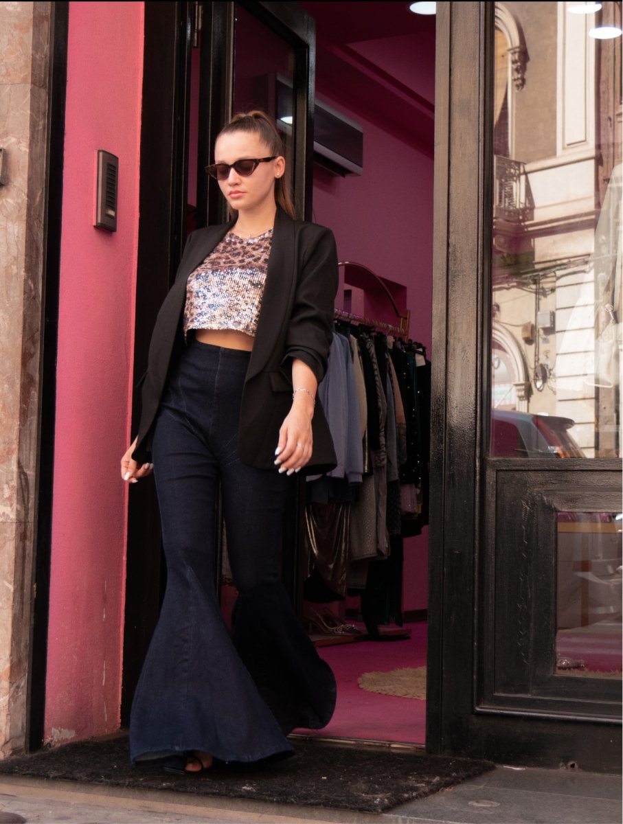 Jeans zampa - Flamant